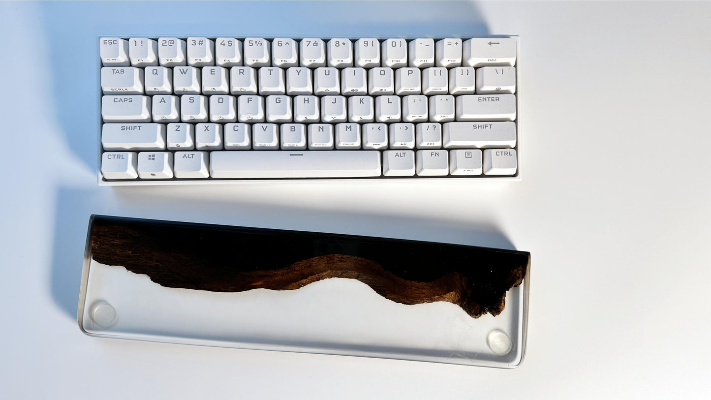 Clear Resin Wood Wrist Rest, Artisan Wrist Rest, Handmade Customized, Keyboard Wrist Rest, Desk Decor, Personalized Gift. - HiJenney