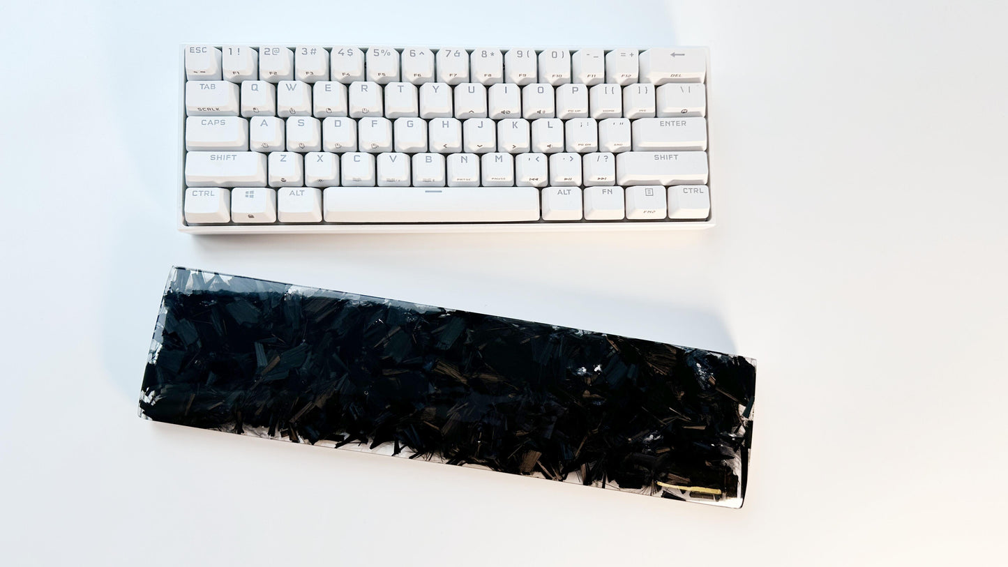 Carbon Fiber Wrist Rest, Clear Resin Wrist Rest, Customized Artisan Wrist Rest, Keyboard Wrist Rest, Gaming Desk Decor, Personalized Gift. - HiJenney