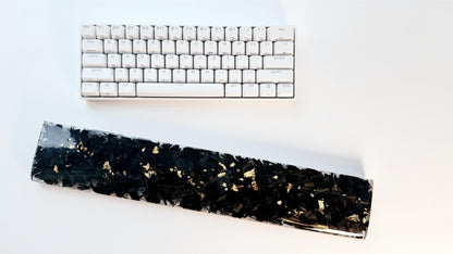 Carbon Fiber Gold Foil Wrist Rest, Clear Resin Wrist Rest, Artisan Wrist Rest, Custom Office Desk Decor, Personalized Gift. - HiJenney