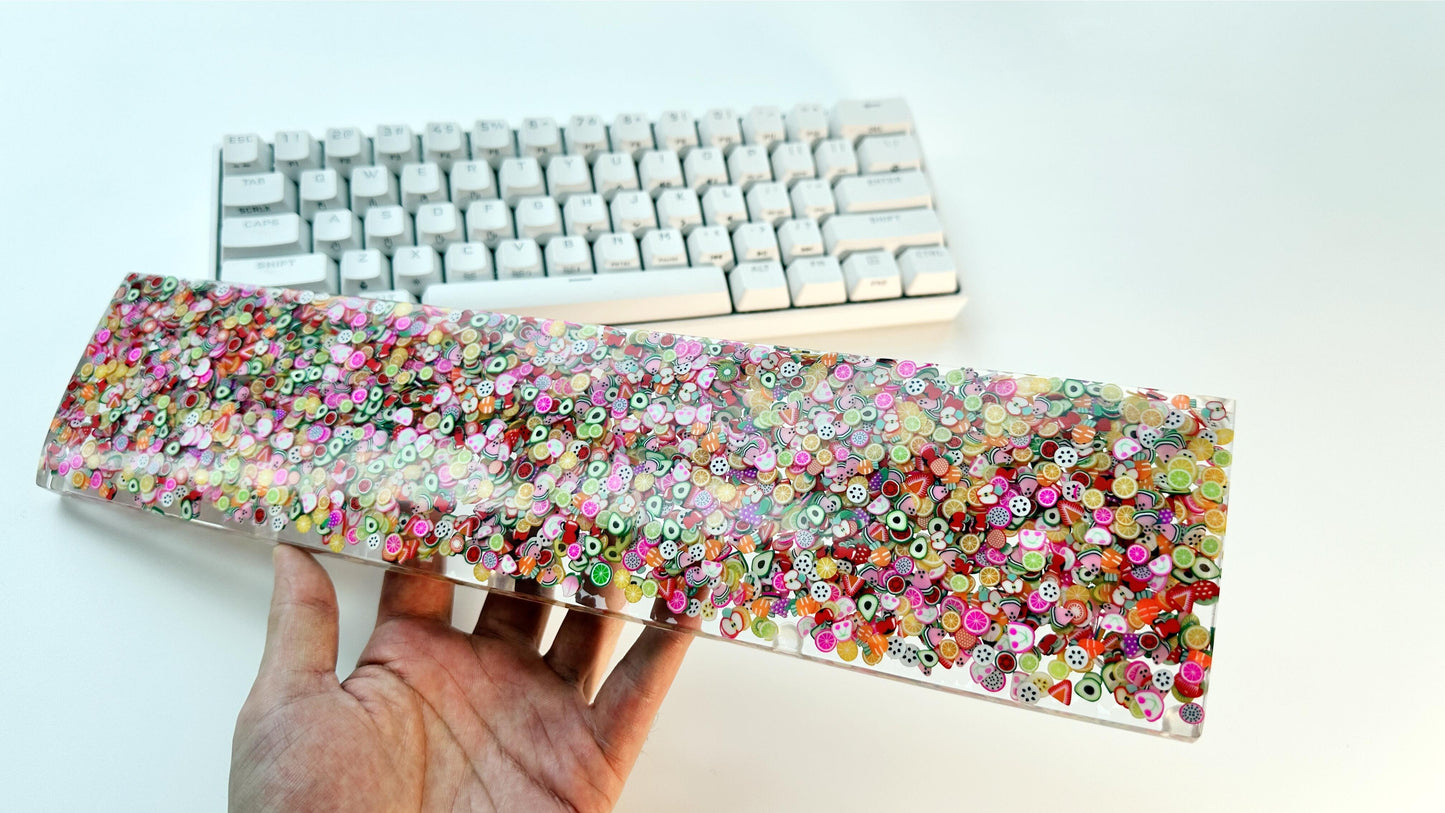 Cute Fruit Slice Wrist Rest, Clear Transparent Wrist Rest, Artisan Resin Wrist Rest, Keyboard, Desk Decor, Personalized Gift. - HiJenney