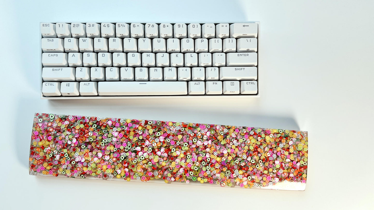 Cute Fruit Slice Wrist Rest, Clear Transparent Wrist Rest, Artisan Resin Wrist Rest, Keyboard, Desk Decor, Personalized Gift. - HiJenney