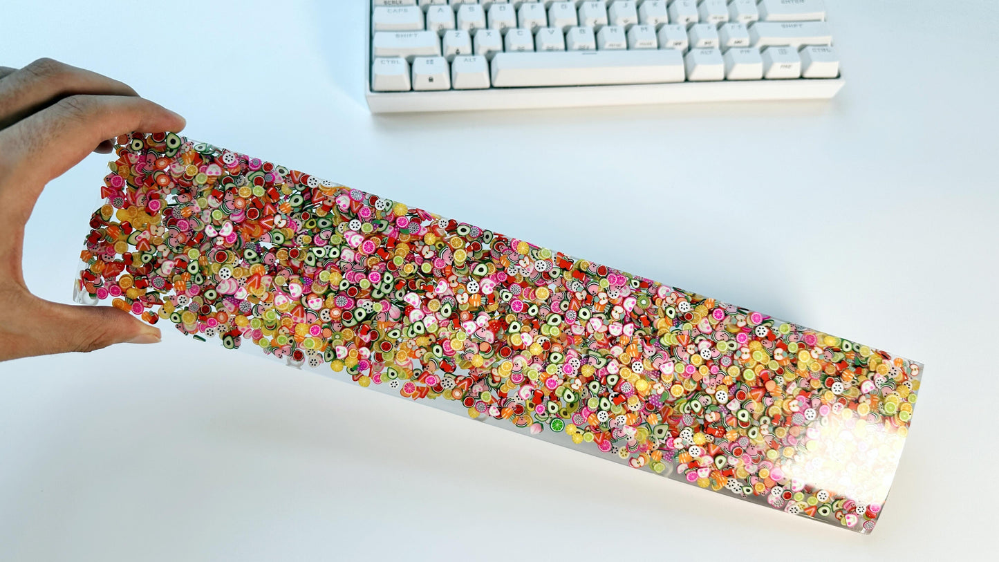 Cute Fruit Slice Wrist Rest, Clear Transparent Wrist Rest, Artisan Resin Wrist Rest, Keyboard, Desk Decor, Personalized Gift. - HiJenney