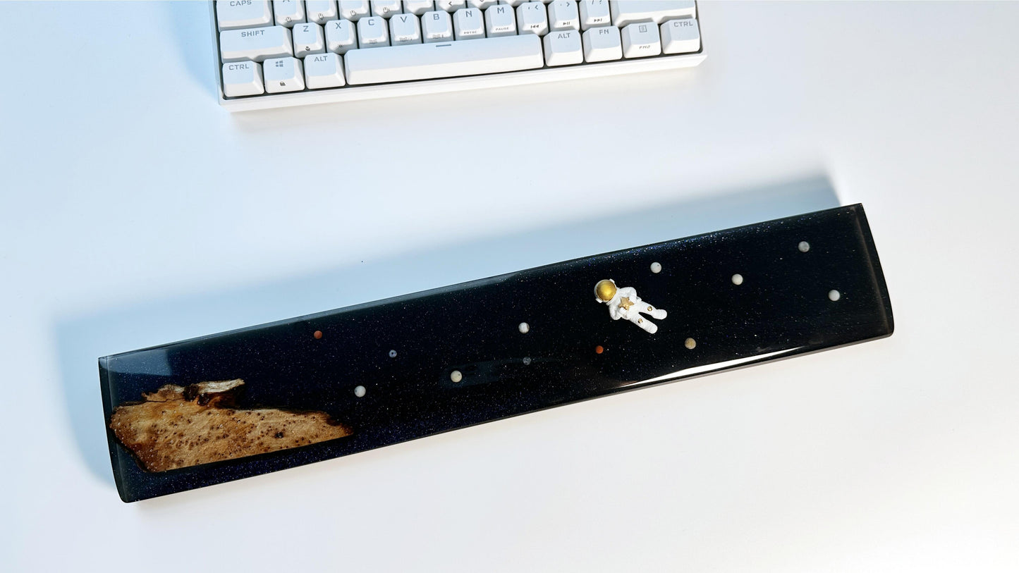 Astronaut Space Wrist Rest, Universe Starry Sky Wrist Rest, Artisan Wood Resin Wrist Rest, Mechanical Keyboard, Office Desk Decor, Personalized Gift. - HiJenney