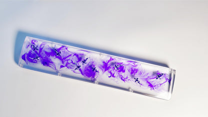 Purple Ink Smokle Koi Fish Wrist Rest, Artisan Clear Resin Wrist Rest, keyboard Wrist Rest, Desk Decor Gift. - HiJenney