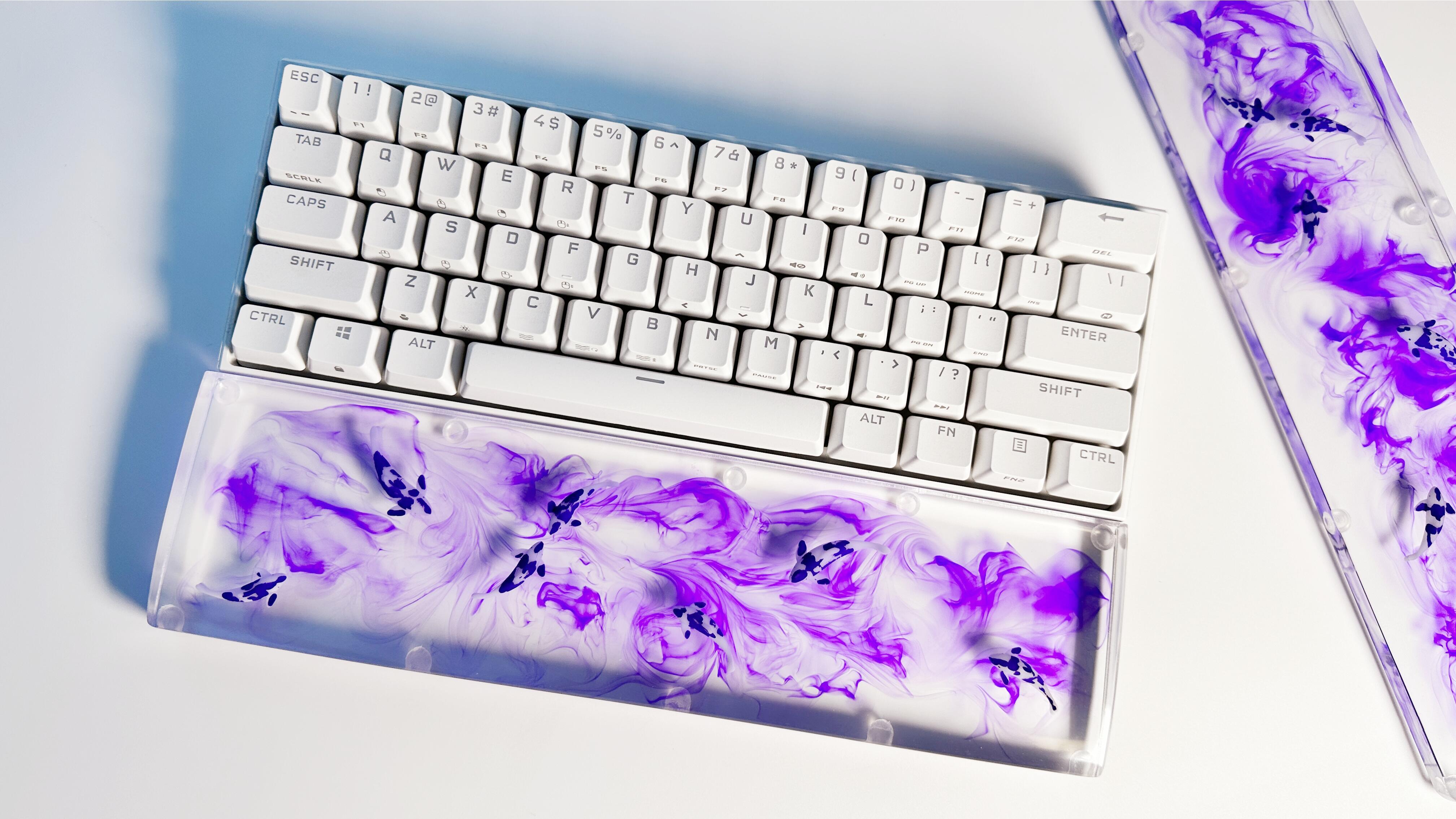 Colorful Koi Fish Resin 2024 Wrist Rest, Hand Rest, Artisan Resin keyboard Wrist Rests, Boyfriend Handmade Mechanical Gaming Gifts.