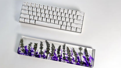 Custom Purple Lavender Wrist Rest, Purple Ink Smoke Wrist Rest, Artisan Resin Wrist Rest, Dried Flowers, Game Desk Decor, Personalized Gifts. - HiJenney