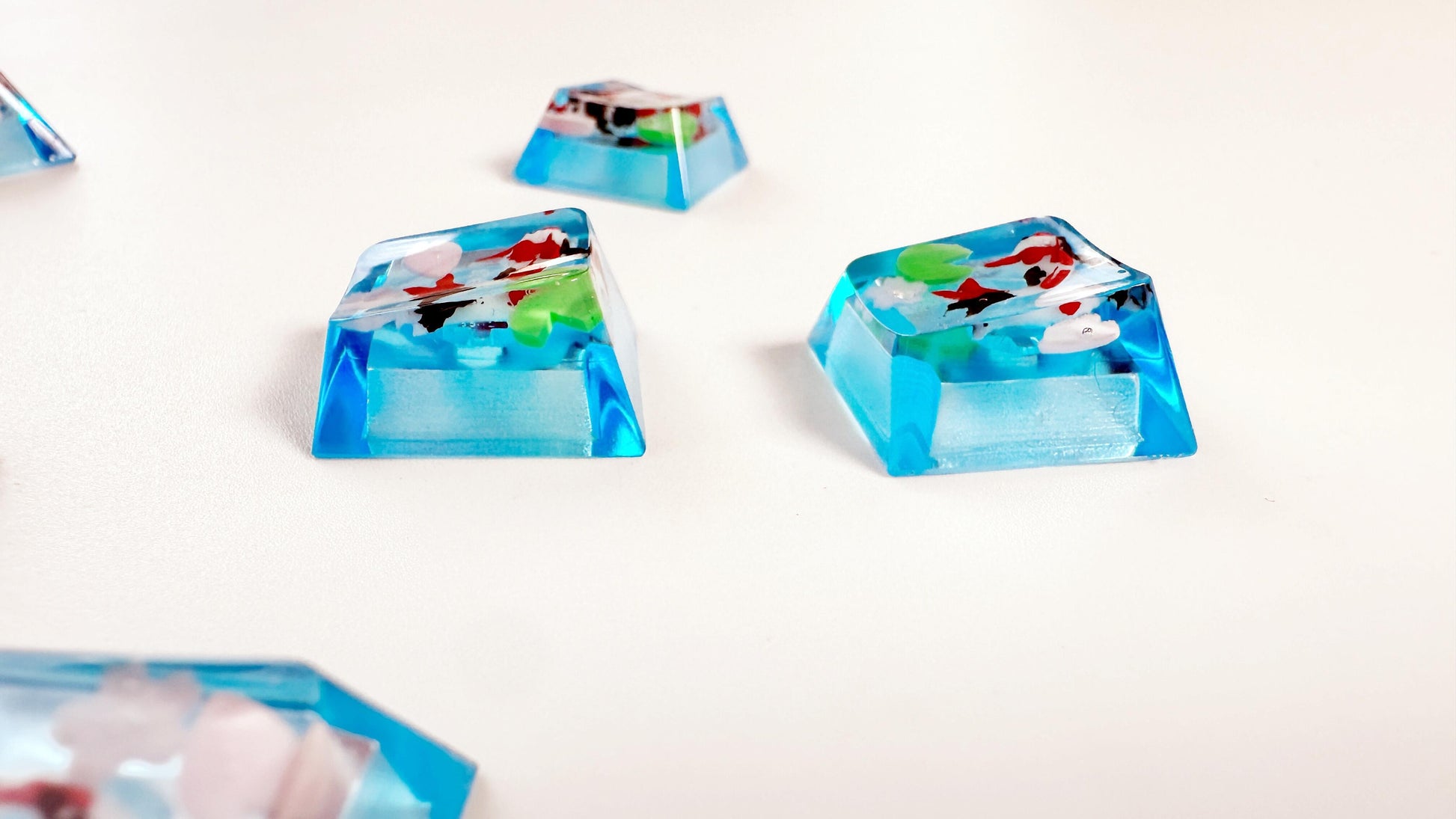 SAKUTA Koi Fish Keycap, Lotus Pond Keycap, Artisan Clear Resin Keycap, Mechanical Keyboard Keycap, Unique Gift. - HiJenney