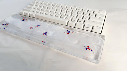 Custom Red Blue Koi Fish Wrist Rest, Clear Keyboard Wrist Rest, Clear Resin Wrist Rest, Office Gaming Desk Decor Gift. - HiJenney