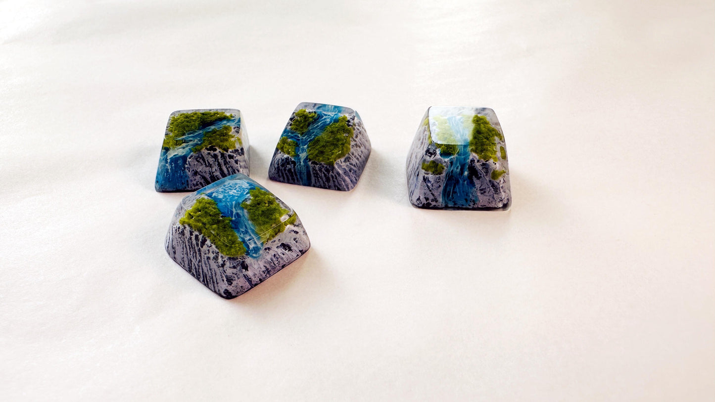 OEM Summer Islands Streams Keycap, Aritsan Resin Keycap, Mountain four Seasons Keycap, Mechanical Keyboard Keycap. - HiJenney