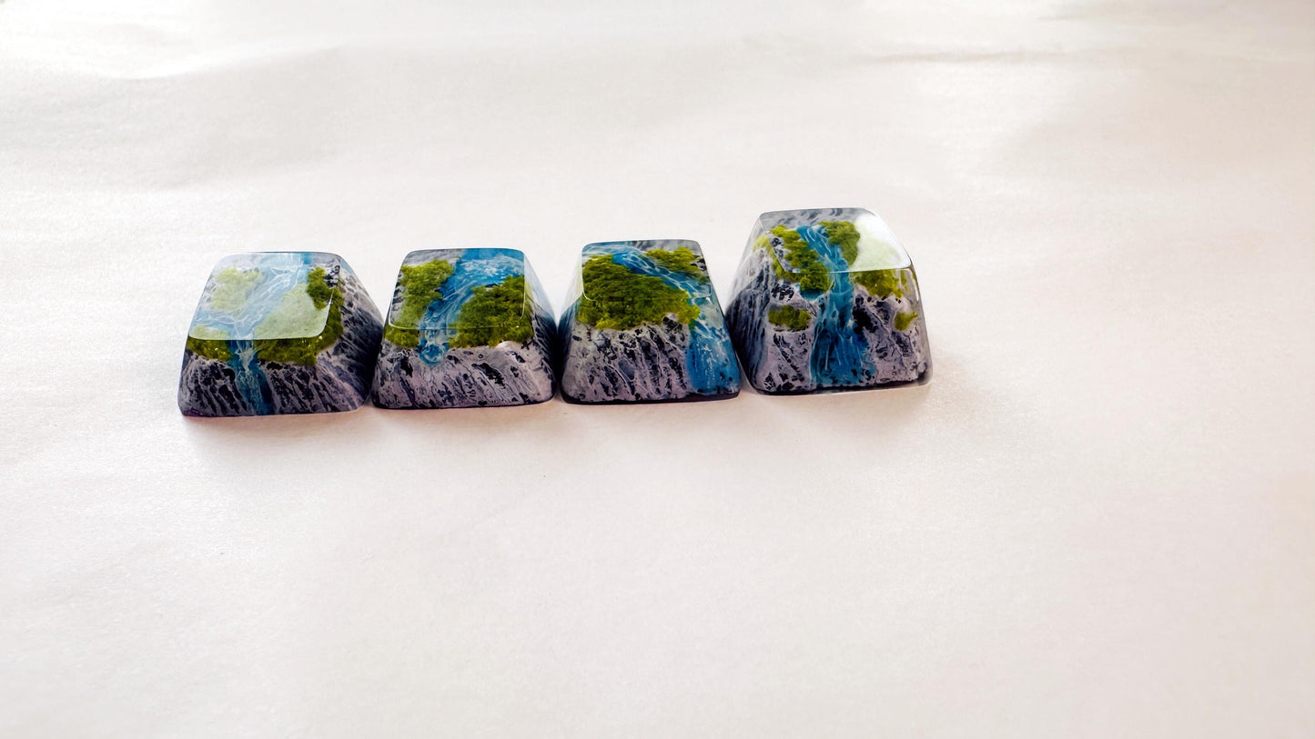 OEM Summer Islands Streams Keycap, Aritsan Resin Keycap, Mountain four Seasons Keycap, Mechanical Keyboard Keycap. - HiJenney