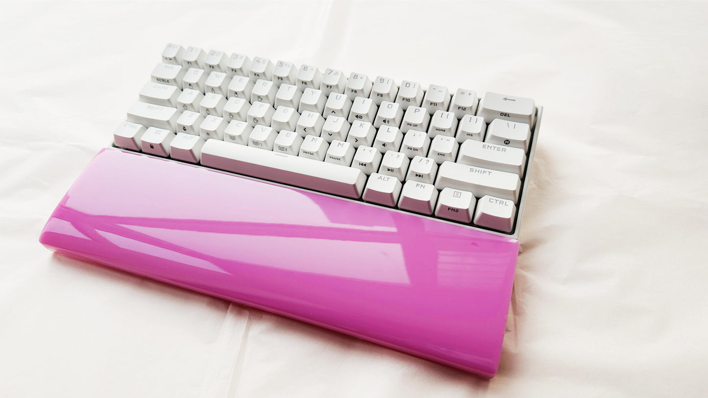 Hot Pink Wrist Rest, Artisan Resin Wrist Rest, Solid Color Keyboard Wrist Rest, Gaming Office Desk Decor Gift, Personalized Gift. - HiJenney