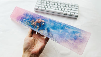 Pink Hydrangea Wrist Rest, Blue Pink Gradient Wrist Rest, Artisan Resin Wrist Rest, Personalized Gift, Laptop Mouse Wrist Rest, Desk Decor. - HiJenney