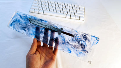 Greatsword Wrist Rest, Artisan Resin Wrist Rest, Clear Resin Wrist Rest, Custom Wrist Rest, Katana Wrist Rest, Personalized Gift. - HiJenney