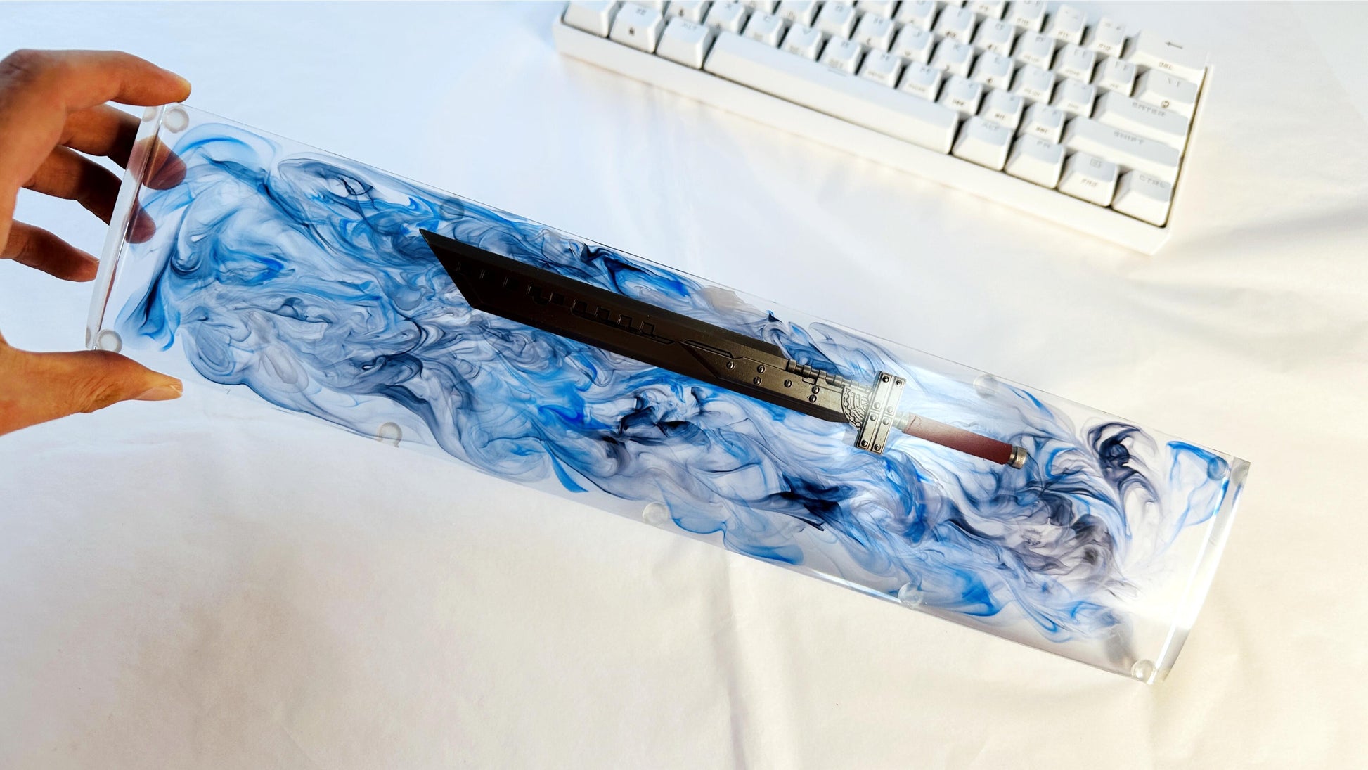 Greatsword Wrist Rest, Artisan Resin Wrist Rest, Clear Resin Wrist Rest, Custom Wrist Rest, Katana Wrist Rest, Personalized Gift. - HiJenney