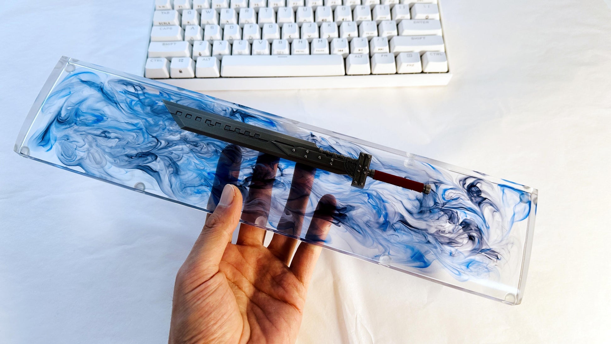 Greatsword Wrist Rest, Artisan Resin Wrist Rest, Clear Resin Wrist Rest, Custom Wrist Rest, Katana Wrist Rest, Personalized Gift. - HiJenney