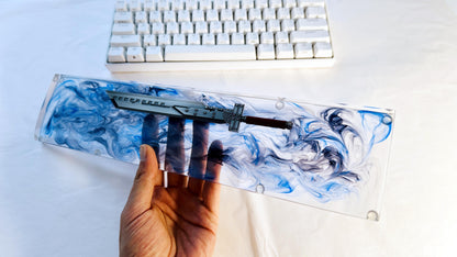 Greatsword Wrist Rest, Artisan Resin Wrist Rest, Clear Resin Wrist Rest, Custom Wrist Rest, Katana Wrist Rest, Personalized Gift. - HiJenney