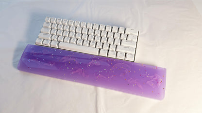 Purple Sky Wrist Rest, Magic Star Wrist Rest, Pink Cloud, Artisan Resin Wrist Rest, Mechanical Keyboard, Personalized Gift, Handmade Customized. - HiJenney