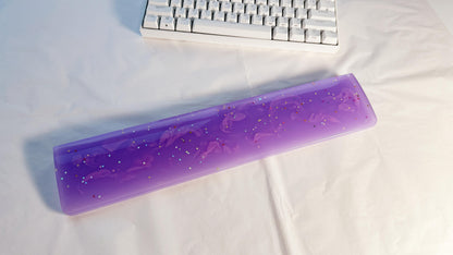 Purple Sky Wrist Rest, Magic Star Wrist Rest, Pink Cloud, Artisan Resin Wrist Rest, Mechanical Keyboard, Personalized Gift, Handmade Customized. - HiJenney