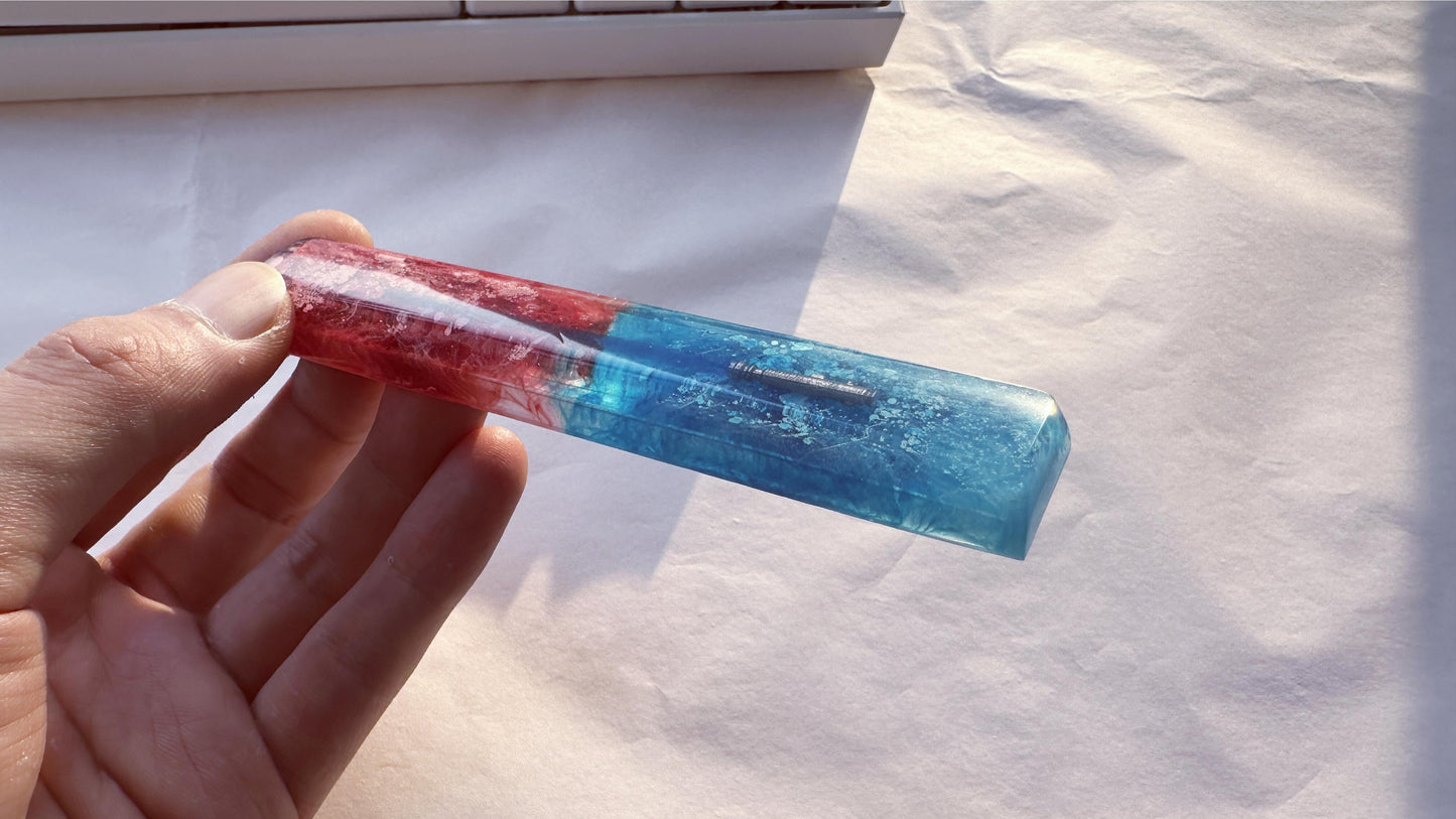 Lightsaber Space Bar Keycap, Red Blue Light Sword, Artisan Resin Keycap, Katana Keycap, 6U, 6.25U, 6.5U, 7U, Personalized Gift. - HiJenney