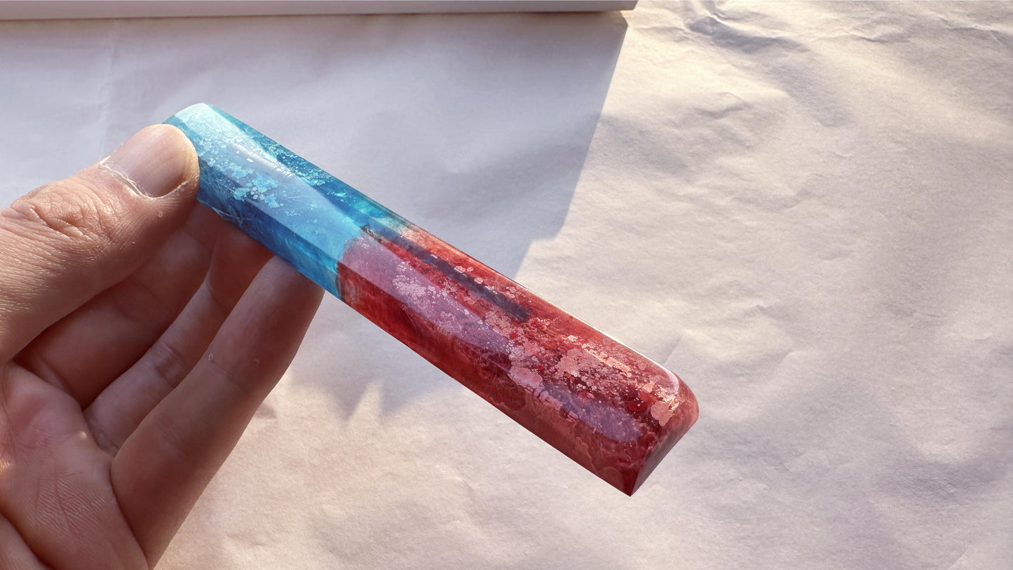 Lightsaber Space Bar Keycap, Red Blue Light Sword, Artisan Resin Keycap, Katana Keycap, 6U, 6.25U, 6.5U, 7U, Personalized Gift. - HiJenney