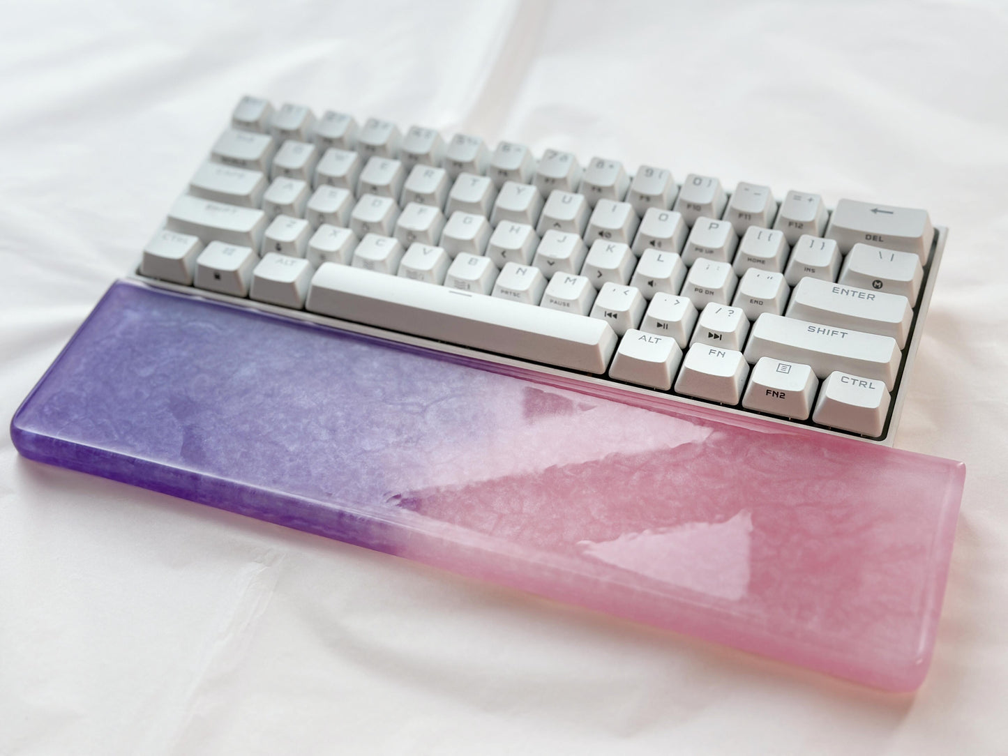 Purple Pink Wrist Rest, Himalayan Salt Color, Handmade Wrist Rest, Keyboard Wrist Rest, Custom Personalized Gift. - HiJenney