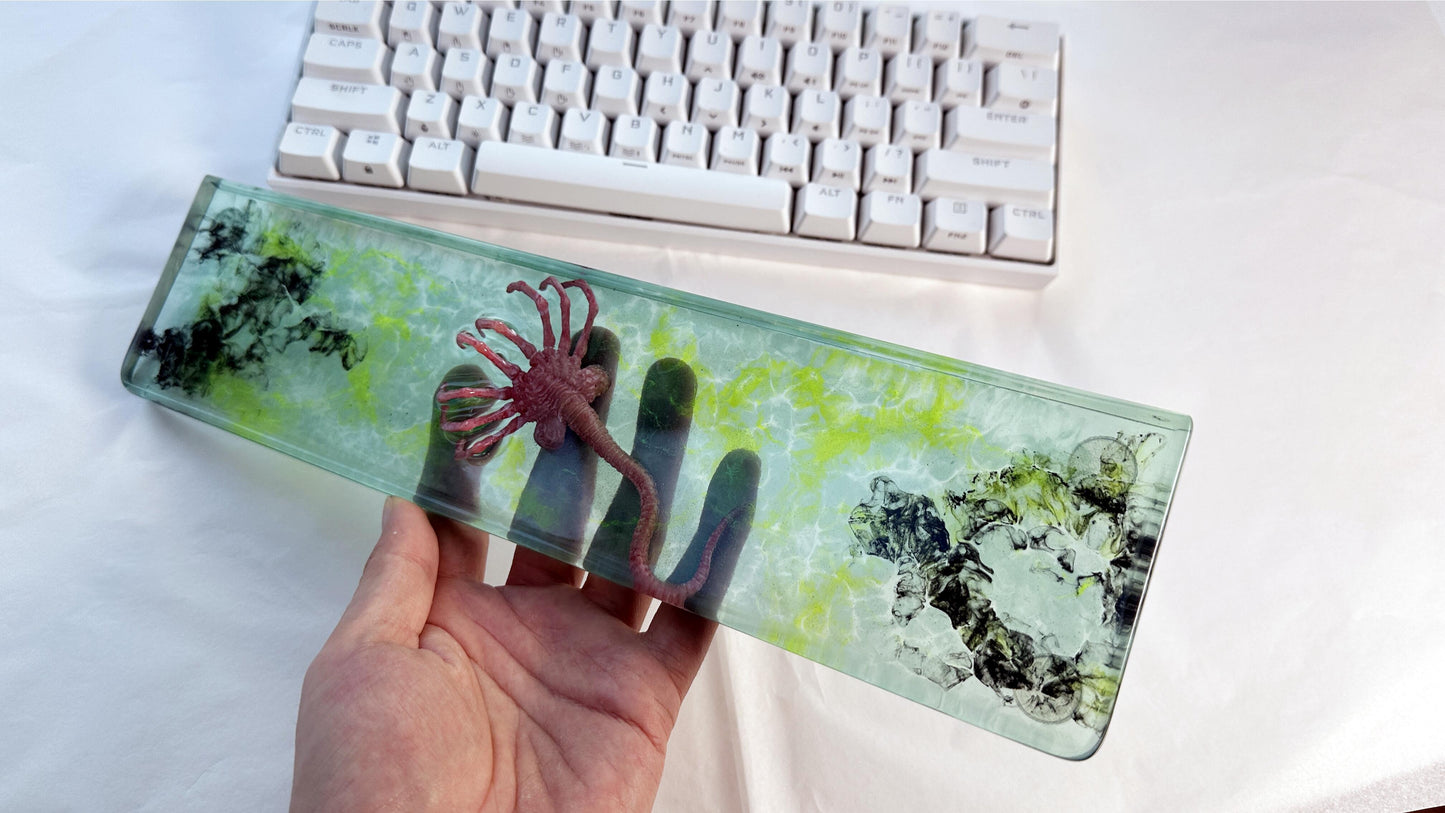 Alien Creature Wrist Rest, Fluorescent Green Wrist Rest, Neon Green, Biochemistry Viruses, Resin Wrist Rest, Custom Personalized Gift. - HiJenney