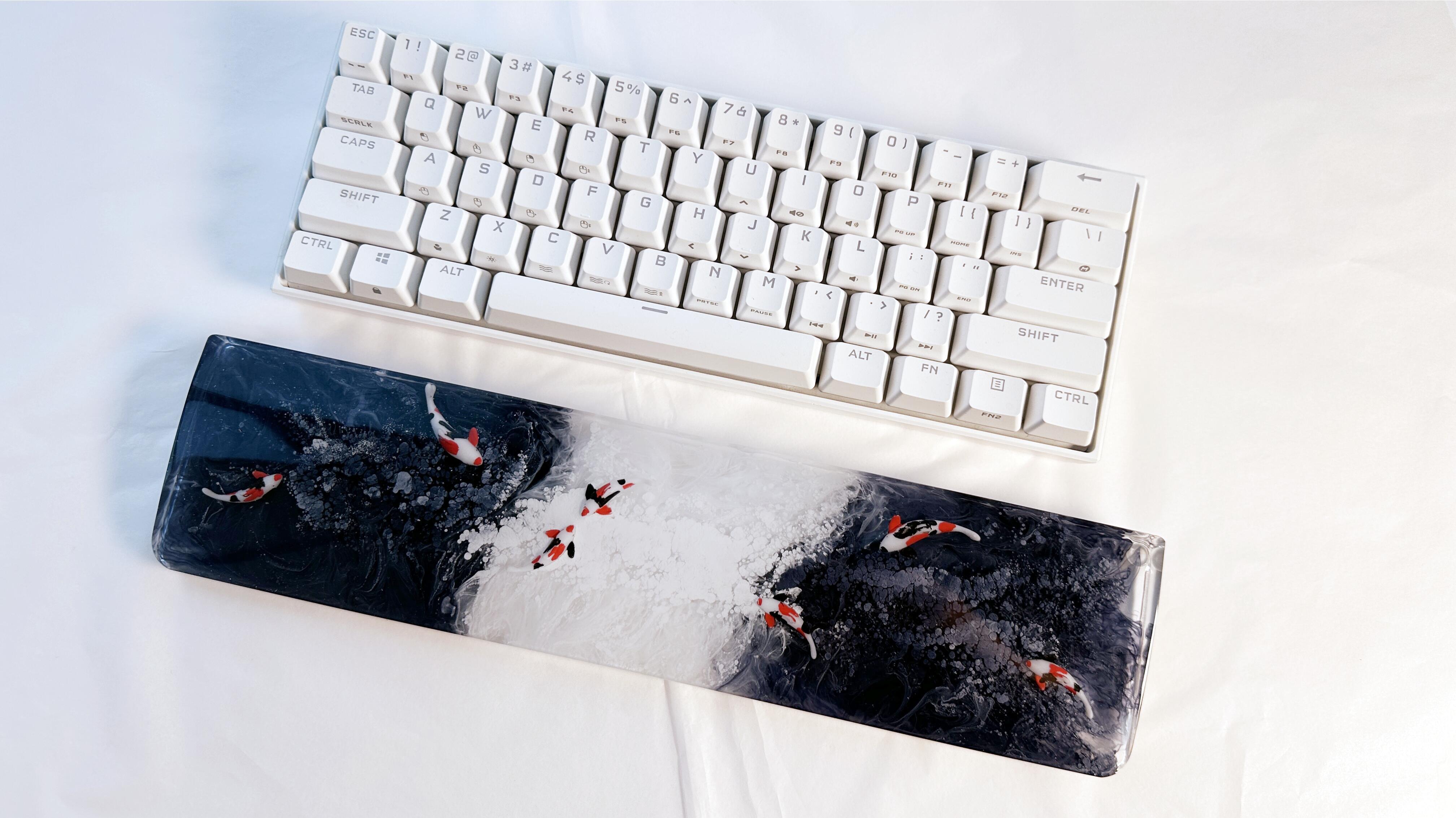 Handmade Black Koi Fish cheapest Resin Wrist Rest, Hand Rest, Artisan Resin keyboard Wrist Rests, Boyfriend Mechanical Gaming Gifts, Laptop Office.