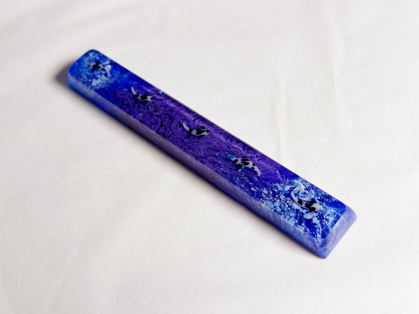 Handmade artisan Koi Fish Keycap, Royal Blue Purple Keycap, Black White Koi Fish Keycap, Cherry Swtich Keycap. - HiJenney