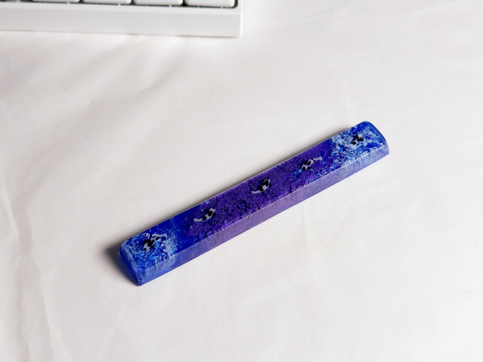 Handmade artisan Koi Fish Keycap, Royal Blue Purple Keycap, Black White Koi Fish Keycap, Cherry Swtich Keycap. - HiJenney