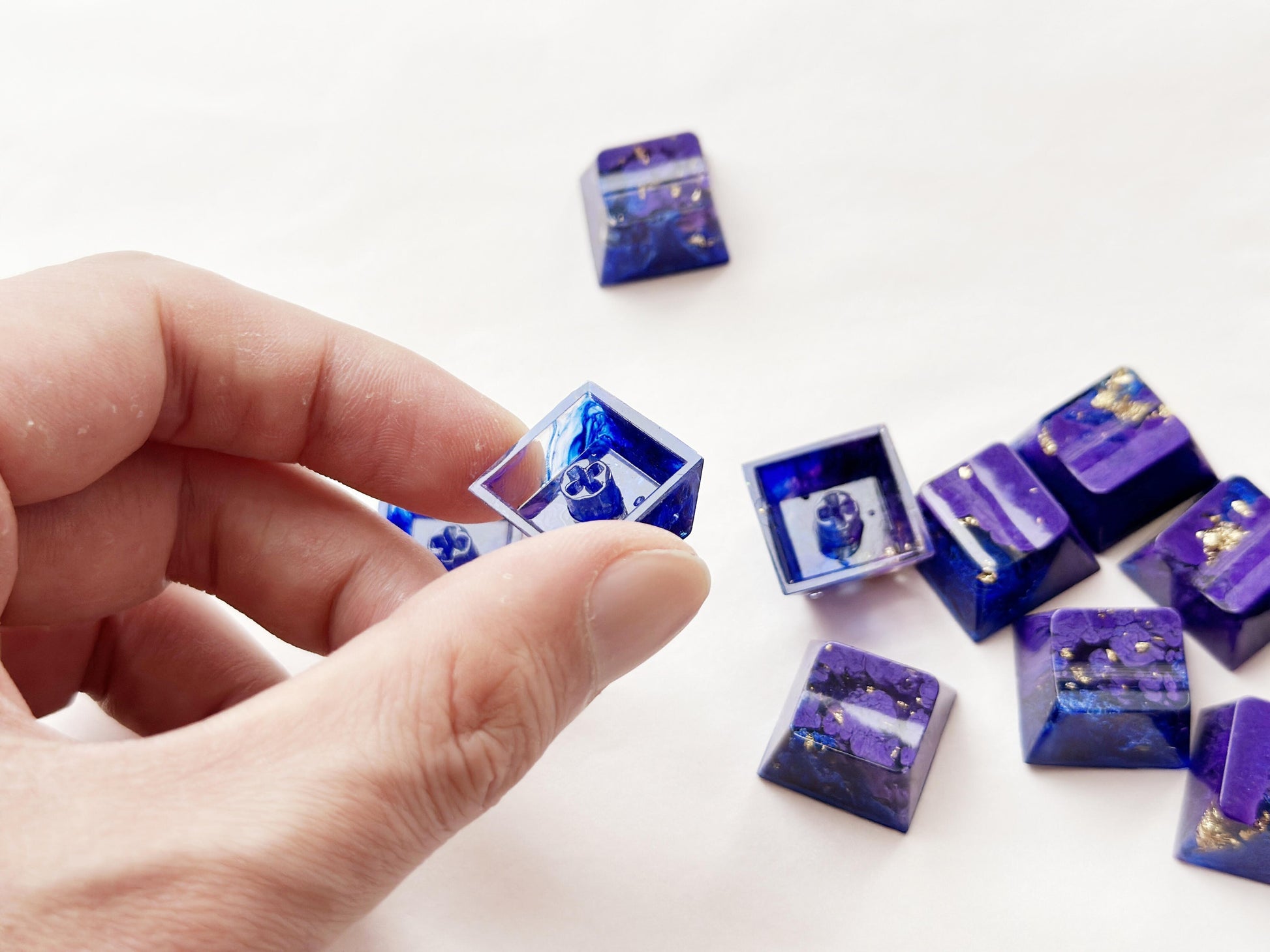 Blue-Purple Nebula Keycap, Artisan Resin Keycap, Universe Keycap, Mechanical Keyboard Keycap, Handmade Personalized Gift. - HiJenney