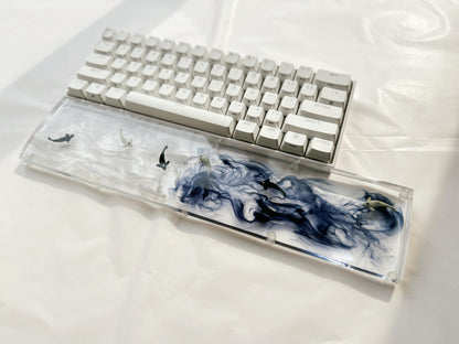 Artisan Koi Fish Wrist Rest, Clear Ink Smoke Wrist Rest, Customized keyboard Wris Rest, Personalized Gift. - HiJenney