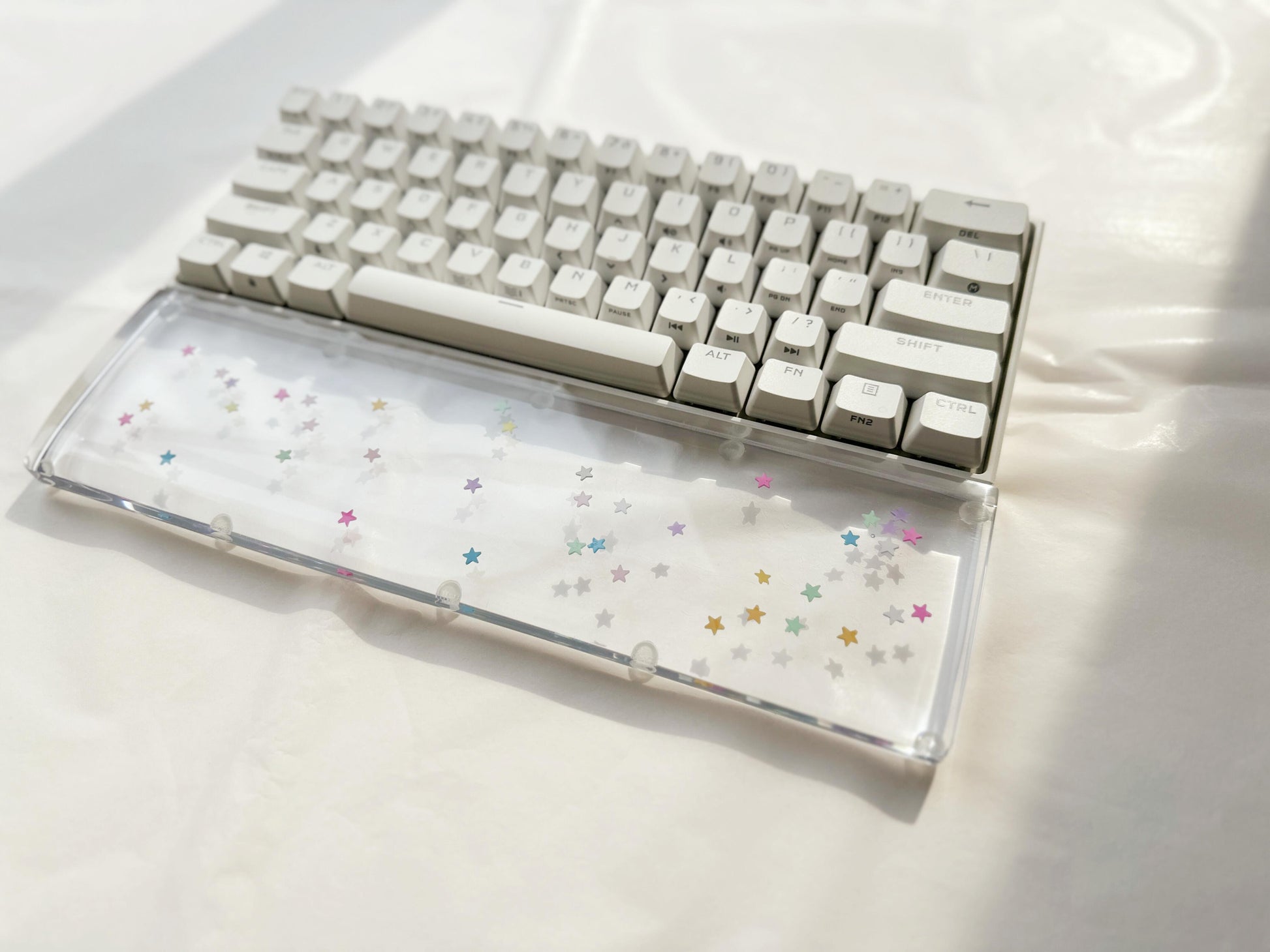 Crystal Clear Resin Wrist Rest, Colorful Magic Star Wrist Rest, Artisan Keyboard Wrist Rest, Gamer Desk Decor, Personalized Gift. - HiJenney