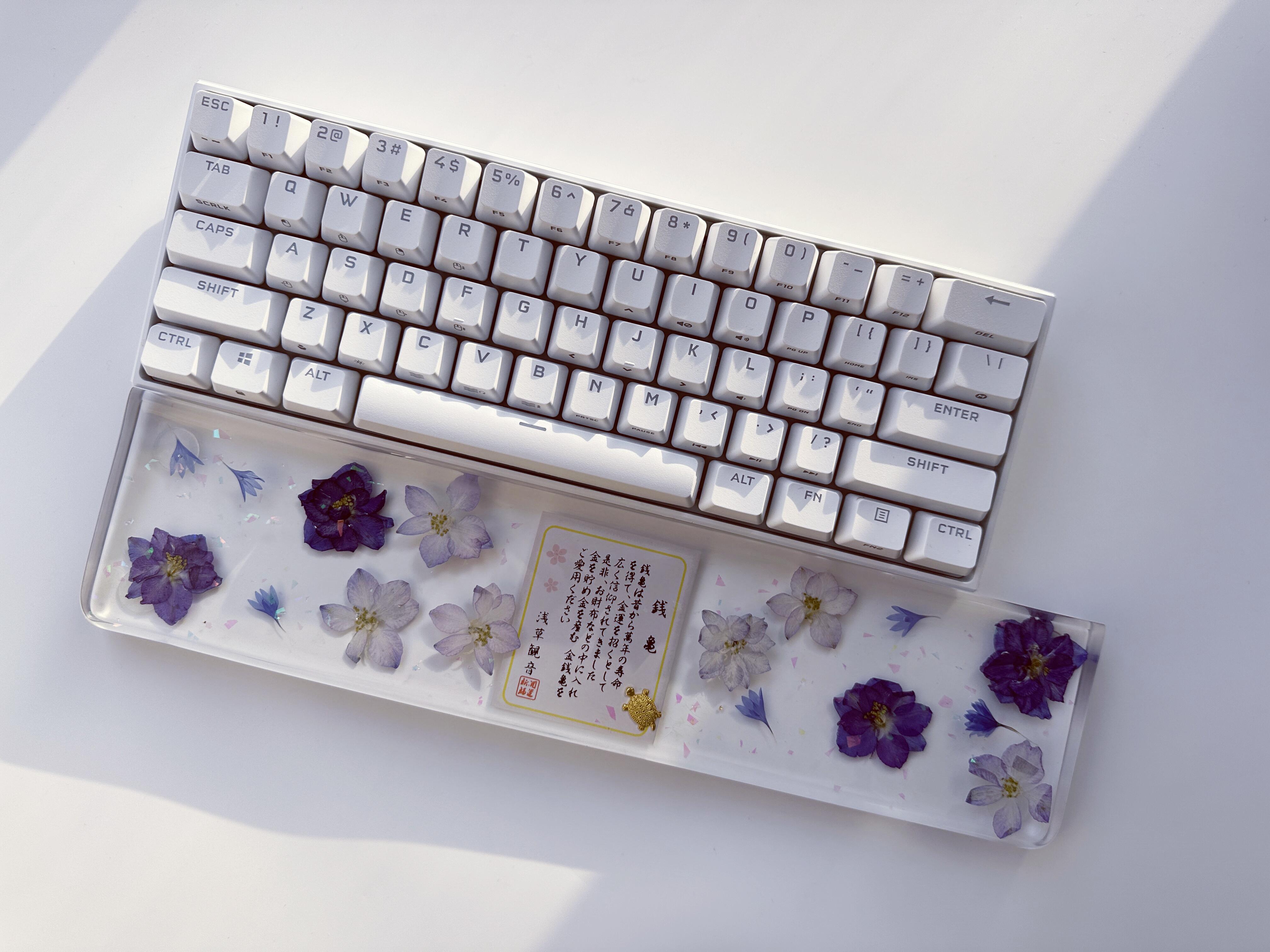 Dried Flower Resin Keyboard Wrist Rest, Resin Wood Wrist Rest, orders Gift for Him, Gift For Her