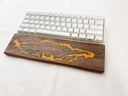 Lightning Struck Wood Wrist Rest, Glow In The Dark, Thunder Fire Artisan Resin Wrist Rest, Black Walnut Wrist Rest, Keyboard Decor. - HiJenney