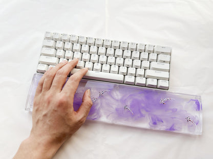 Purple Ink Smoke Koi Fish Wrist Rest, Artisan Resin Wris Rest, Customized Keyboard Wrist Rest, Personalized Gift, Desk Decor. - HiJenney