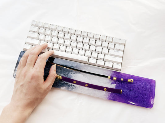 Custom Purple Katana Wrist Rest, Purple Black Artisan Resin Wrist Rest, Tai Chi Yin Yang Fish Wrist Rest, Keyboard Wrist Rest. - HiJenney