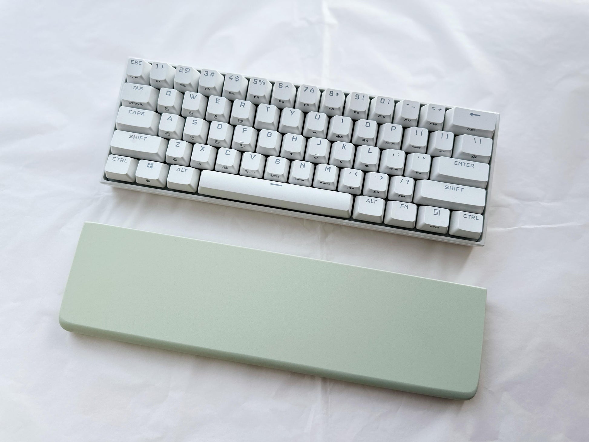 Pale Green Quartz Wrist Rest, Keyboard Wrist Rest, Quartz Stone Keyboard Wrist Rest, Office, Game Desk Decor, Personalized Gift. - HiJenney