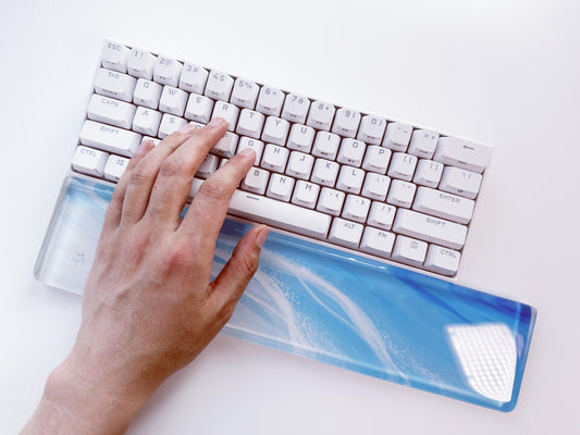 Ocean Waves Wrist Rest, Custom Sticker Wrist Rest, Artisan Resin Keyboard Wrist Rest, Print On Demand, Personalized Gift. - HiJenney