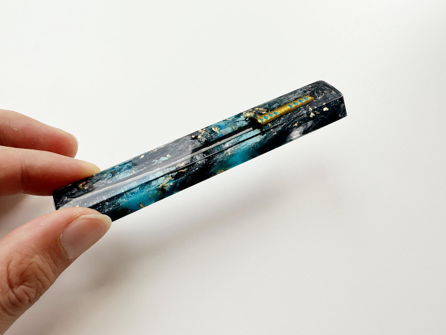 Katana Space Keycap, Black Blue Keycap, Artisan Resin Keycap, Anime Katana Keycap, Keyboard Keycap, Unique Gift. - HiJenney