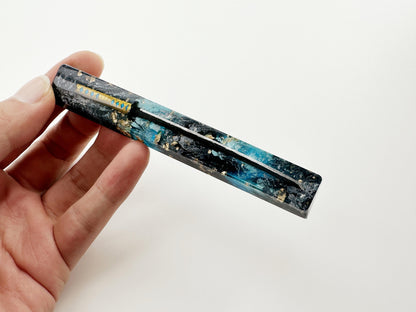 Katana Space Keycap, Black Blue Keycap, Artisan Resin Keycap, Anime Katana Keycap, Keyboard Keycap, Unique Gift. - HiJenney