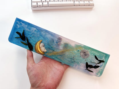 Astronaut Moon Wrist Rest, Universe Space Powder, Handmade Custom Wrist Rest, Mouse Wrist Rest, Desk Decor. - HiJenney