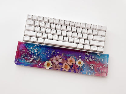 Blue Purple Rose Red Wrist Rest, Artisan Resin Wrist Rest, Real Dried Flower Wrist Rest, Game Desk Decor, Office Deskt Gifts. - HiJenney