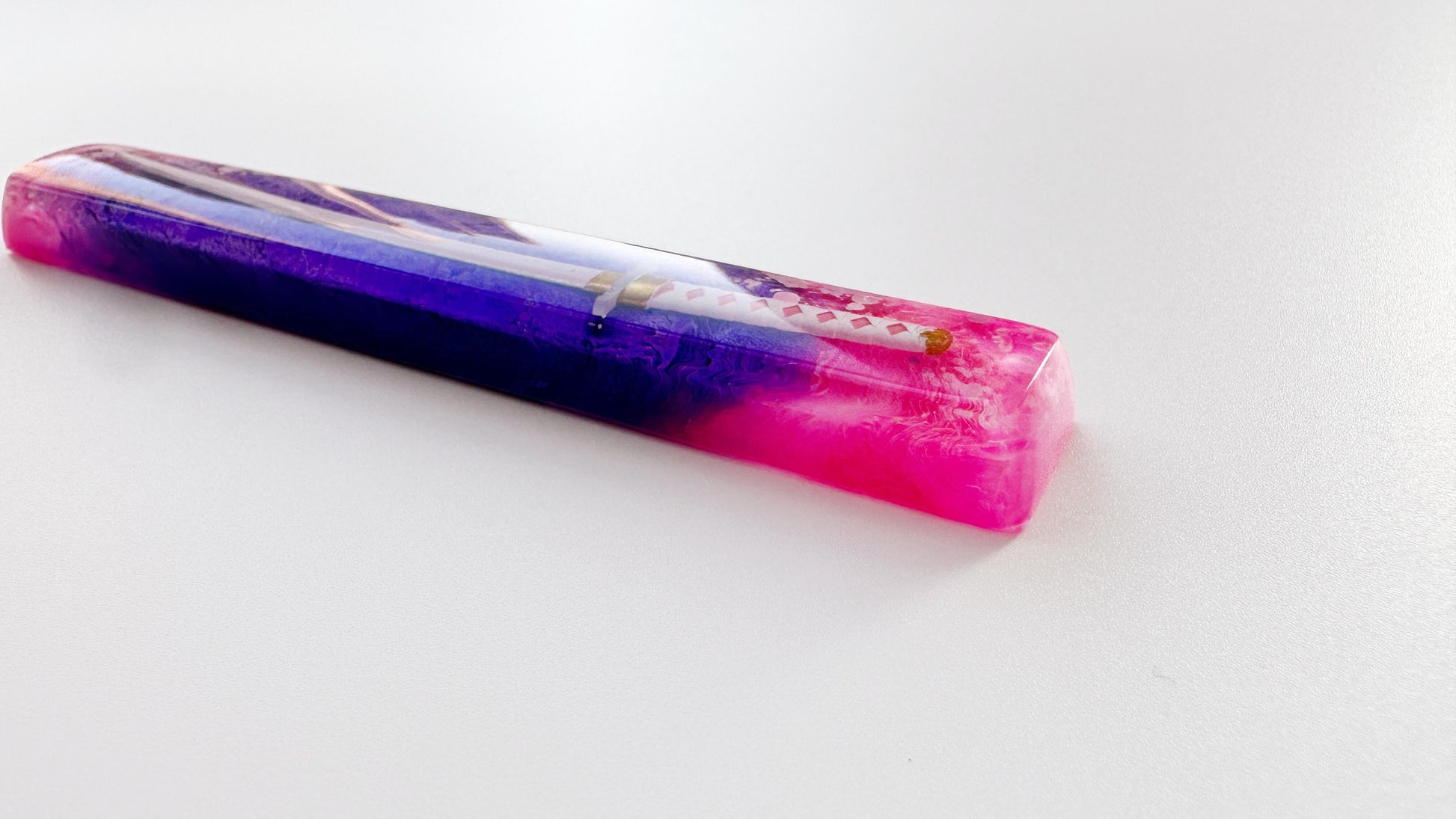 Katana Keycap, Peach Pink Purple Space Bar Keycap, Artisan Resin Keycap, Japanese Anime Samurai Sword, Custom Unique Gift. - HiJenney