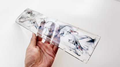 Black Ink Smoke Koi Fish Pond Wrist Rest, Artisan Clear Resin Keyboard Wrist Rest, Ink Painting Wrist Rest, Custom Gaming Setup. - HiJenney