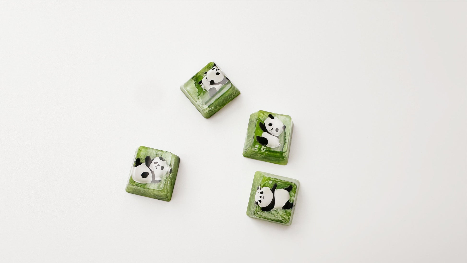 Cute Panda keycap, Artisan Resin Keycap, Bamboo Leaves Green Keycap, Mechanical Keyboard Keycap, OEM, SA, XDA keycap. - HiJenney