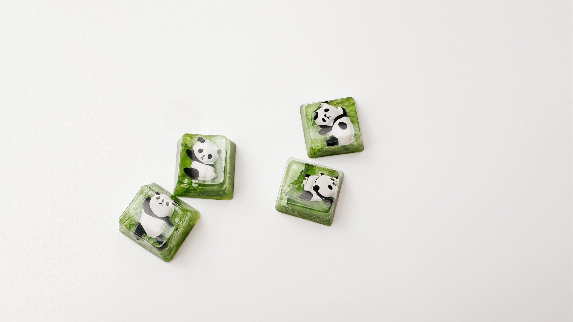 Cute Panda keycap, Artisan Resin Keycap, Bamboo Leaves Green Keycap, Mechanical Keyboard Keycap, OEM, SA, XDA keycap. - HiJenney