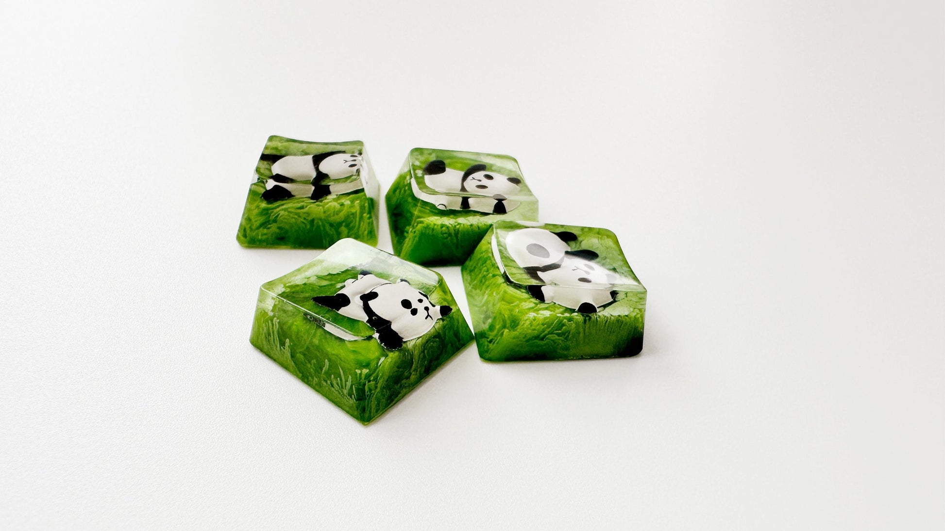 Cute Panda keycap, Artisan Resin Keycap, Bamboo Leaves Green Keycap, Mechanical Keyboard Keycap, OEM, SA, XDA keycap. - HiJenney