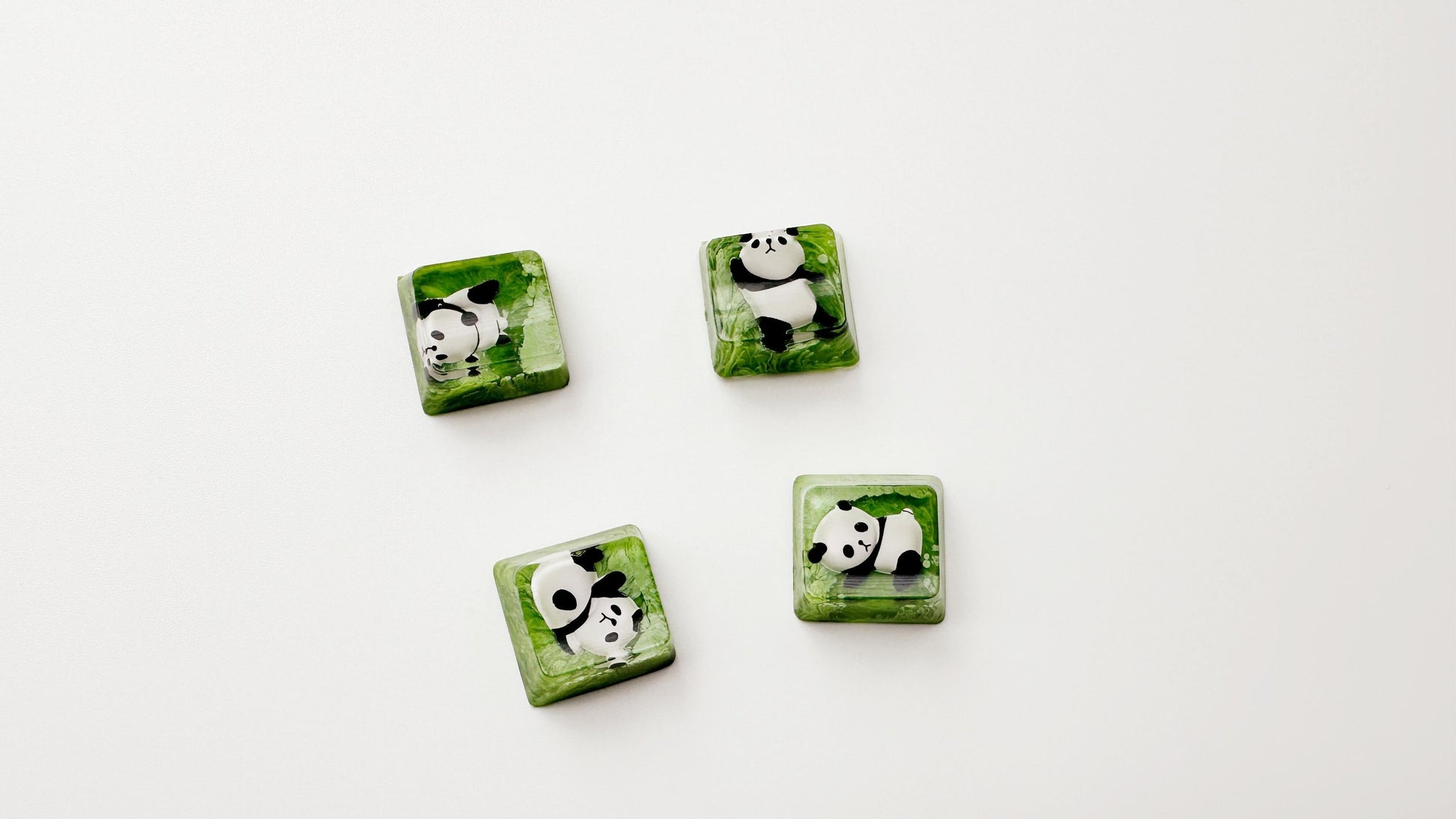 Cute Panda keycap, Artisan Resin Keycap, Bamboo Leaves Green Keycap, Mechanical Keyboard Keycap, OEM, SA, XDA keycap. - HiJenney