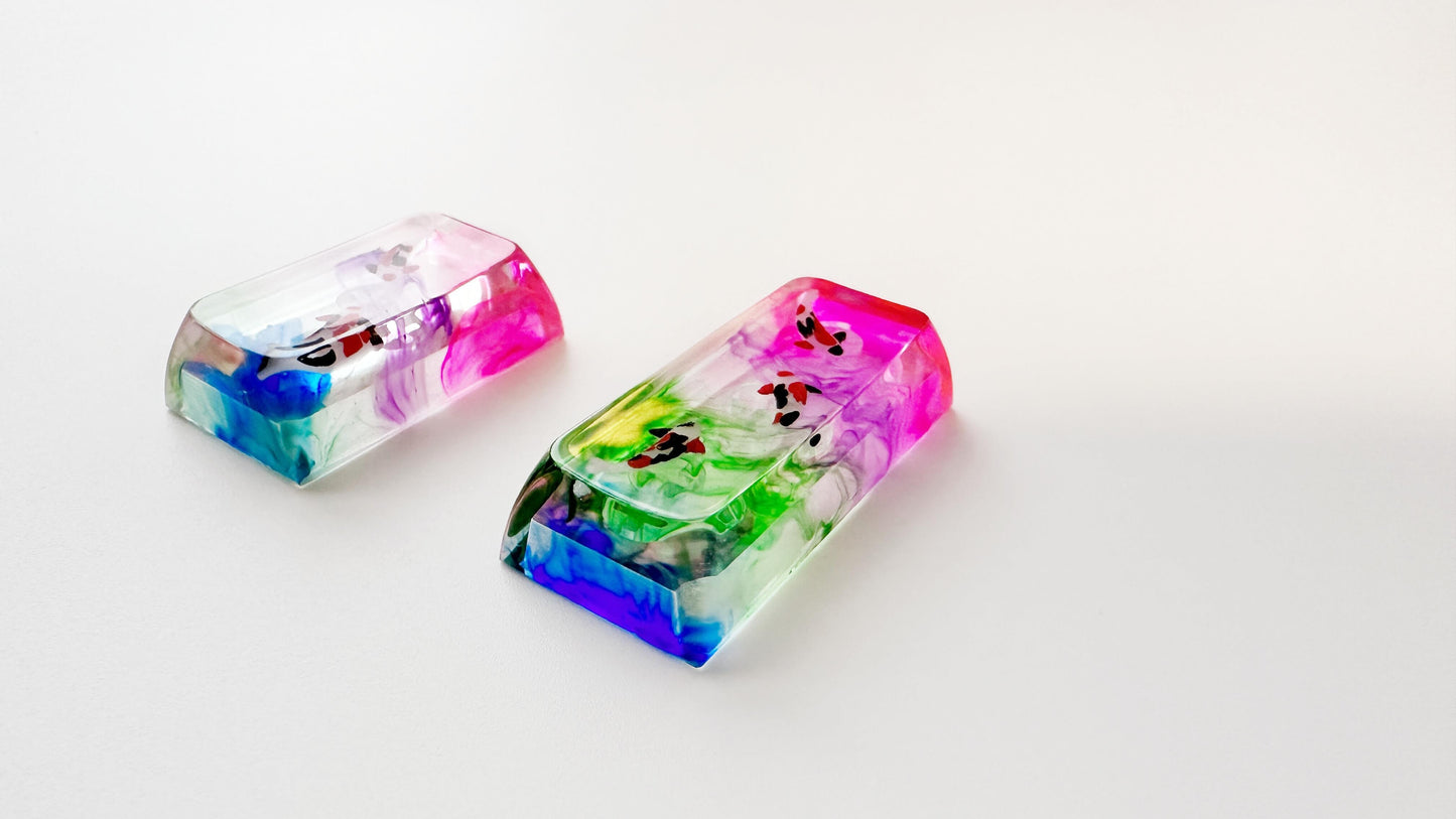 Colorful Koi Fish Keycap, Artisan Resin Keycap, Custom Keycap, OEM, SA, XDA Keycap, Mechanical Keyboard Keycap. - HiJenney