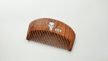 Cute Little Mermaid Wood Comb, Asiatic Rosewood Raden Comb, Classical Artisan Mother Of Pearl Comb, Oriental Retro Art Jewelry, Gift For Her. - HiJenney